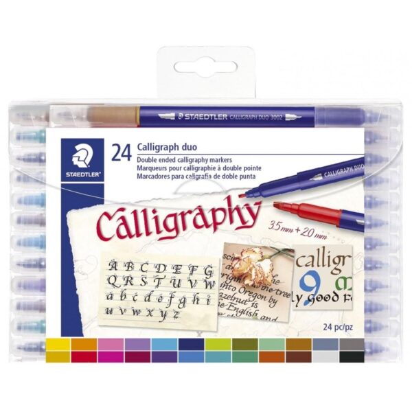 STAEDTLER ROTULADOR DOBLE PUNTA PARA CALIGRAFÍA 3005 SET 24 COLORES