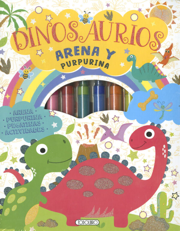 DINOSAURIOS ARENA Y PURPURINA
