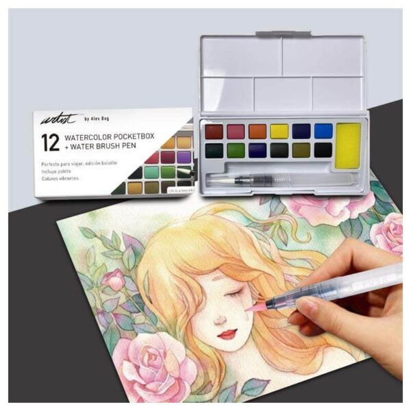 ACUARELA POCKETBOX ARTIST CAJA 12 COLORES