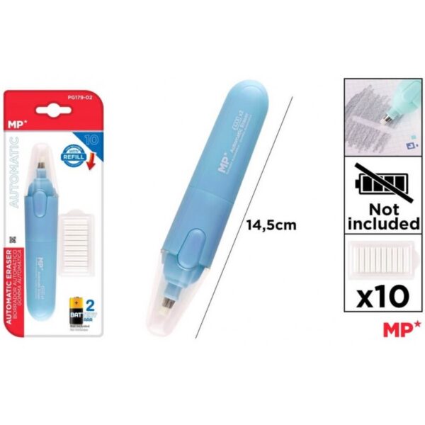 BORRADOR ELÉCTRICO AZUL CON RECAMBIOS
