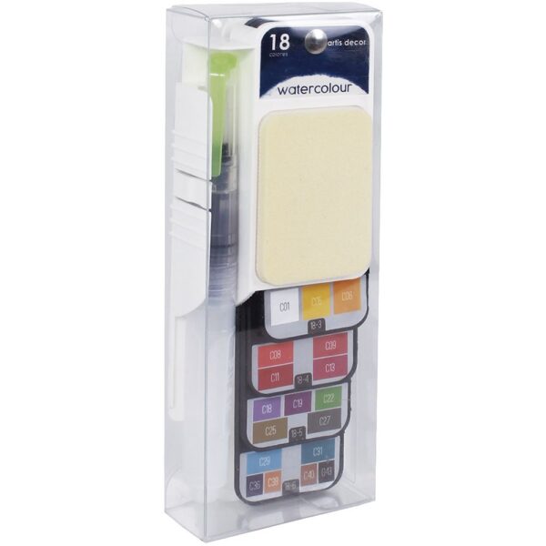PALETA ABANICO ACUARELAS ARTIS DECOR. 18 COLORES