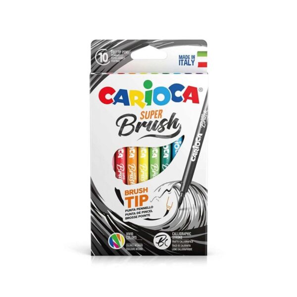 CARIOCA ROTULADOR BRUSH PINCEL 10 COLORES