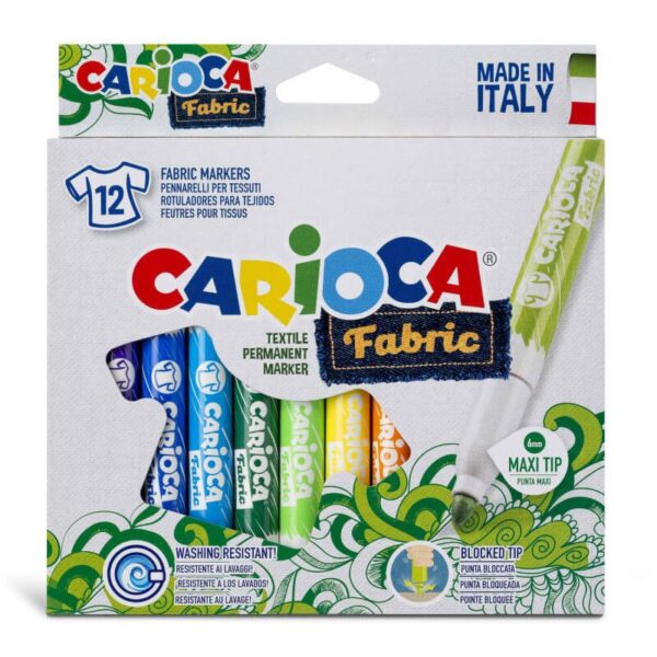 CARIOCA ROTULADOR FABRIC TEXTIL 12 COLORES