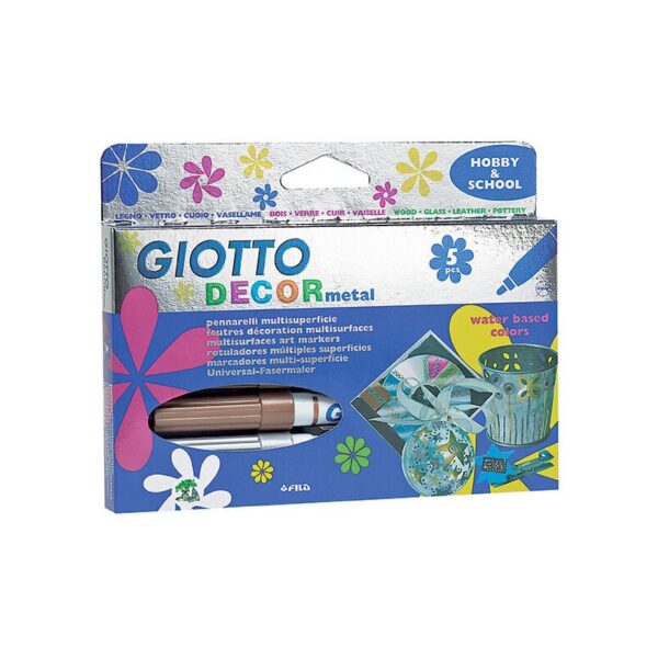 GIOTTO ROTULADOR DECOR METAL 5 COLORES