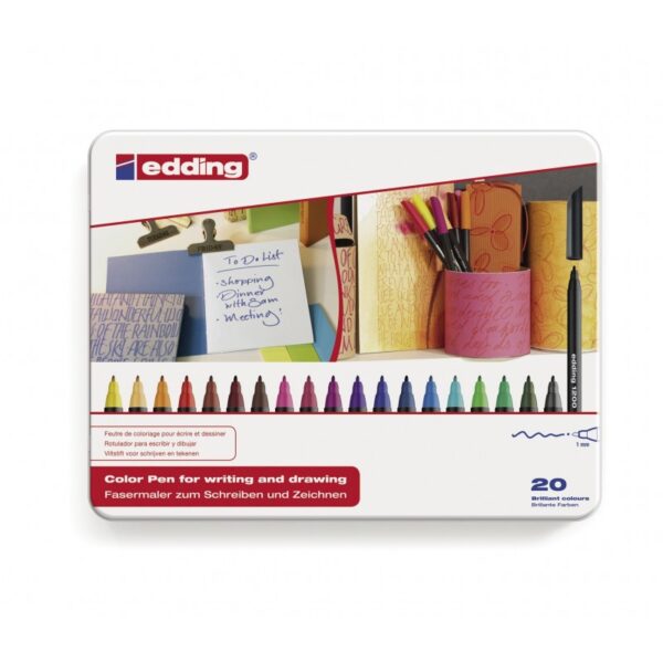 EDDING 1200 CAJA METAL 20 COLORES