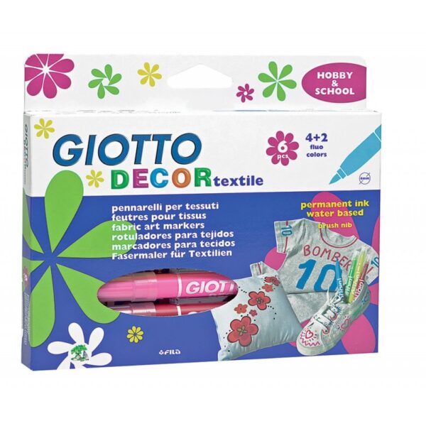 GIOTTO ROTULADOR DECOR TEXTILE 6 COLORES