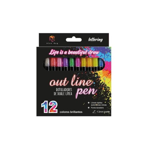 AB ROTULADORES OUTLINER BICOLOR 12 COLORES
