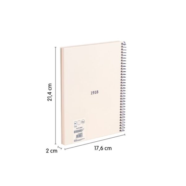 Cuaderno A5 ,liso, Serie1918, Blanco - Imagen 2