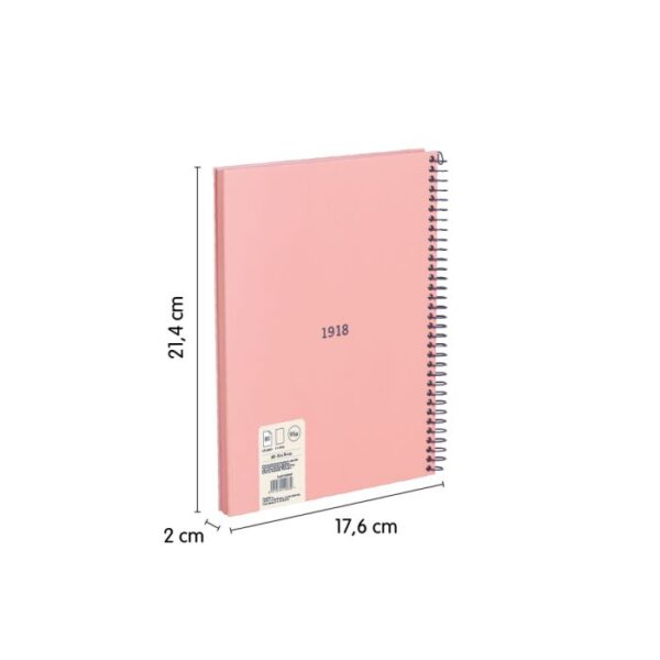 Cuaderno A5 ,liso, Serie1918, Rosa - Imagen 2