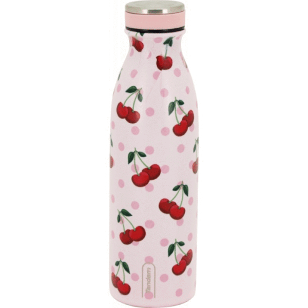 BOTELLA INOX 500 ML CEREZAS. SPORTANDEM