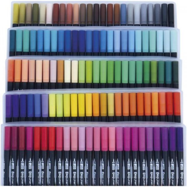 SET 120 ROTULADORES EASY LINER (Pincel/Fino 0.4mm) - Imagen 2
