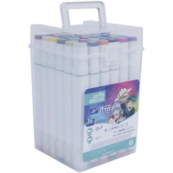 SET 36 ROTULADORES ART FLOW (Bisel 6mml/Fino 1mm)