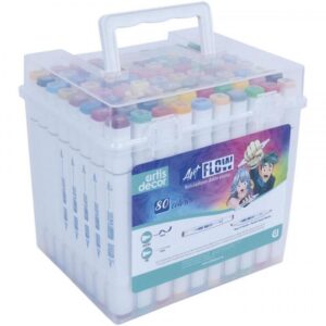 SET 80 ROTULADORES ART FLOW (Bisel 6mml/Fino 1mm)