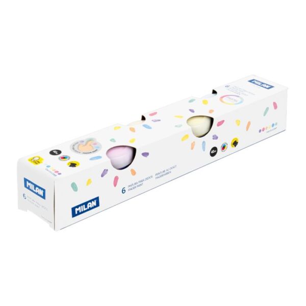 Caja 6 tarros 40 ml pintura para dedos colores pastel