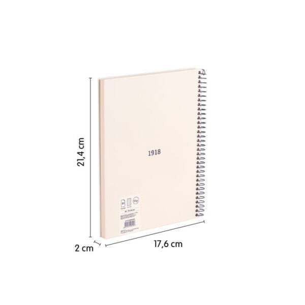 Cuaderno A5 ,cuadros, Serie1918, blanco - Imagen 2