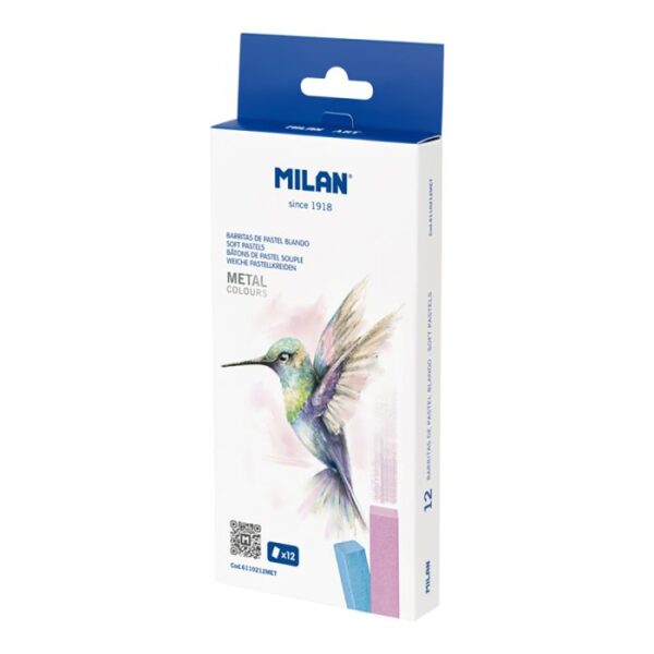 Caja 12 barritas pastel blando colores metalizados