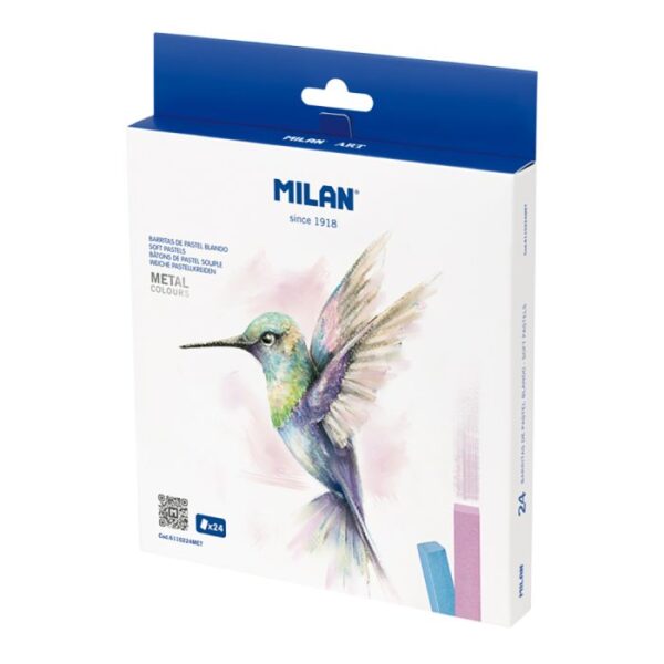 Caja 24 barritas pastel blando colores metalizados