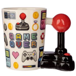 TAZA CERAMICA GAME OVER JOYSTICK Y PIXEL