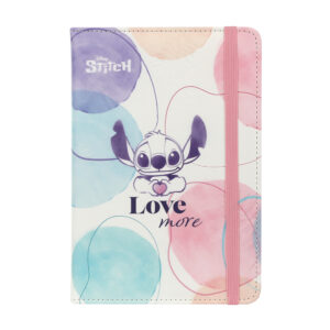 CUADERNO A5 CON BANDA ELÁSTICA STITCH DOTS