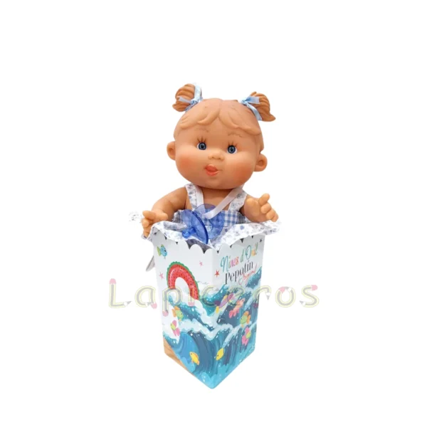 PEPOTIN ORIGINAL NIÑA COLETITAS AZUL 21CM NINES D´ONIL - Imagen 3