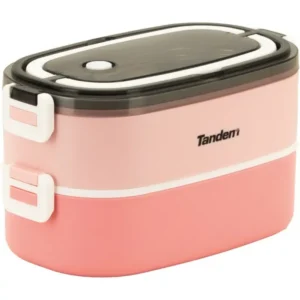 FIAMBRERA DOBLE PISO 1400 ML ROSA APTA PARA MICROONDAS