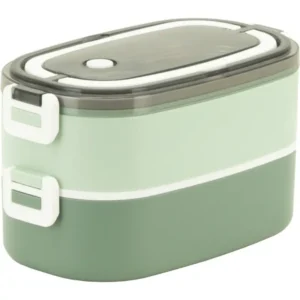 FIAMBRERA DOBLE PISO 1400 ML VERDE APTA PARA MICROONDAS