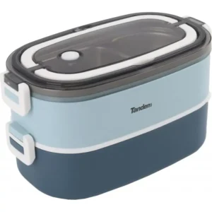 FIAMBRERA DOBLE PISO 1400 ML AZUL APTA PARA MICROONDAS