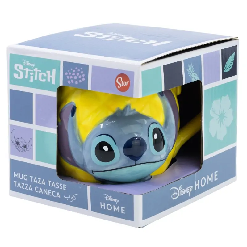 TAZA CERAMICA 3D EN CAJA DE REGALO STITCH PINEAPPLE
