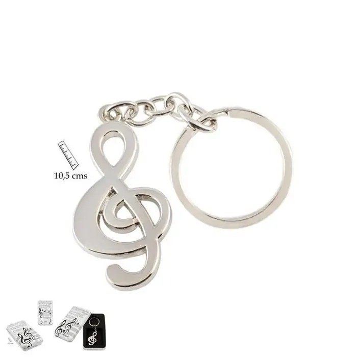 LLAVERO EN LATA CLAVE PLANA MUSICA