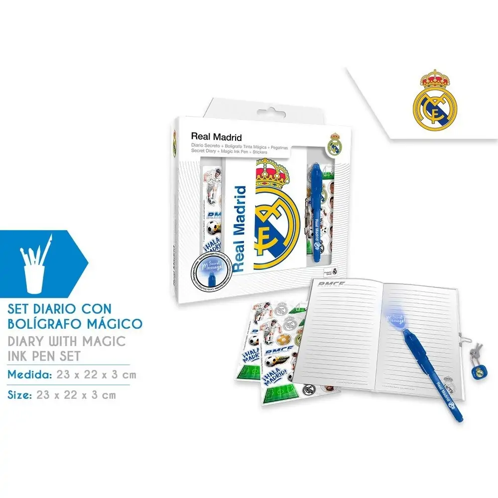 DIARIO CON BOLIGRAFO MAGICO REAL MADRID