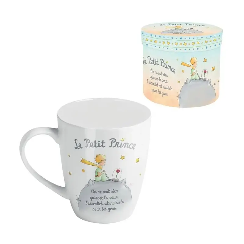 TAZA EL PRINCIPITO BLANCA DIBUJO DE PLANETA