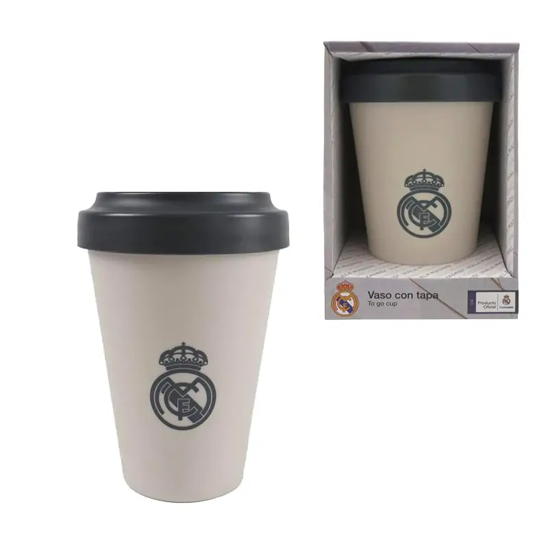 Vaso tapa 400ml Real Madrid – Beige