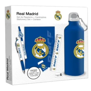 Set papeleria con botella 650 ml real madrid