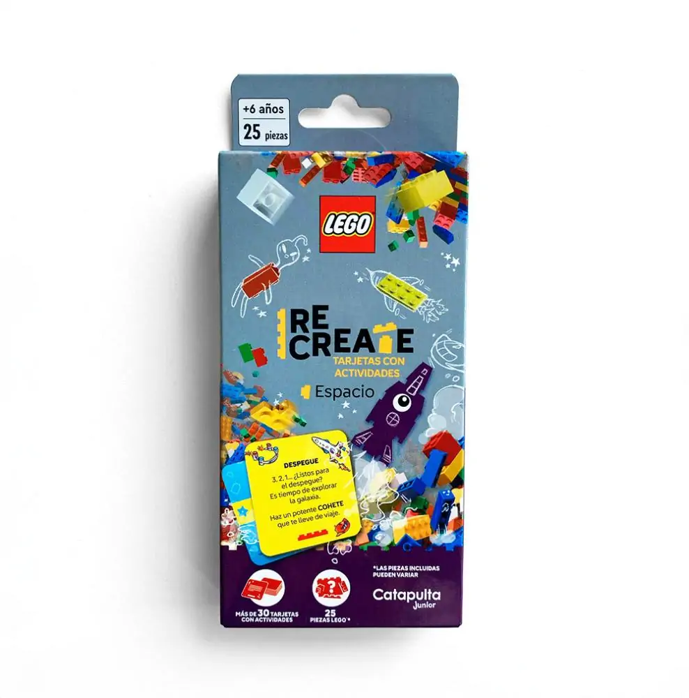 Lego recreate espacio, construcción tarjetas con actividades