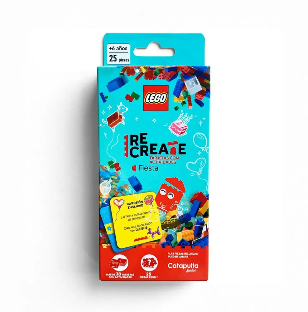 Lego recreate fiesta, construcción tarjetas con actividades