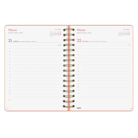 Agenda Espiral Alma 2026 Día Página E10 Coral - Imagen 2