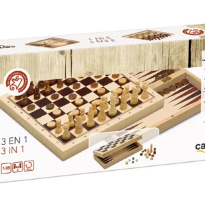 3 EN 1 AJEDREZ – DAMAS – BACKGAMMON