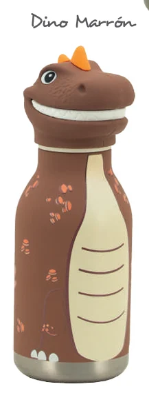 BOTELLA TÉRMICA 480ML ANIMAL DINO MARRON