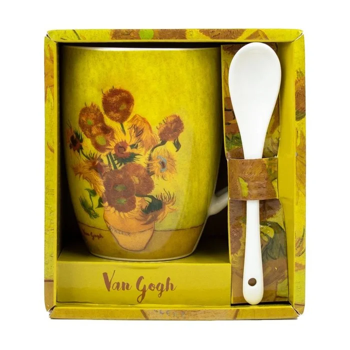 TAZA CON CUCHARA EN CAJA VAN GOGH GIRASOLES
