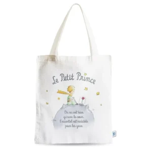 BOLSA DE TELA EL PRINCIPITO BLANCA PLANETA